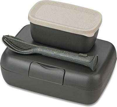 Koziol bio circulair lunchbox bestekset candy ready - grijs