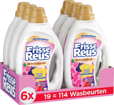 Frisse reus gel orchidee - vloeibaar wasmiddel - gekleurde was - frisse geurbeleving - 6 x 19 wasbeurten - voordeelverpakking
