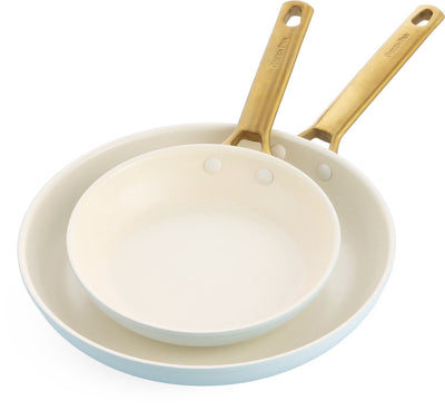 Greenpan padova reserve light blue 2-delige koekenpannenset - 20cm en 26cm - pfas-vrij