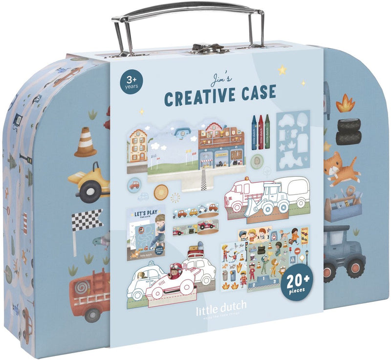 Little dutch knutselkoffer jim vehicles - creatief speelgoed - cadeautip