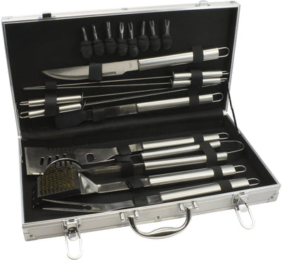 Leopold vienna - bbq gereedschap 18-delige set in grillkoffer - bbq accessoires