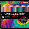Stabilo aquacolor - premium aquarel kleurpotloden - arty - metalen etui 24 kleuren