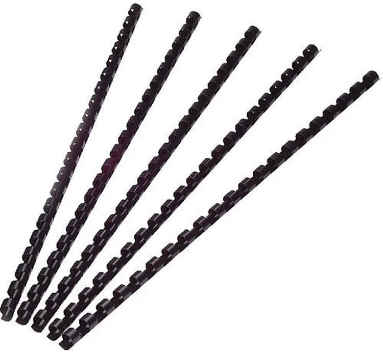 Q-connect bindrug 8mm 21 rings 100 stuks zwart