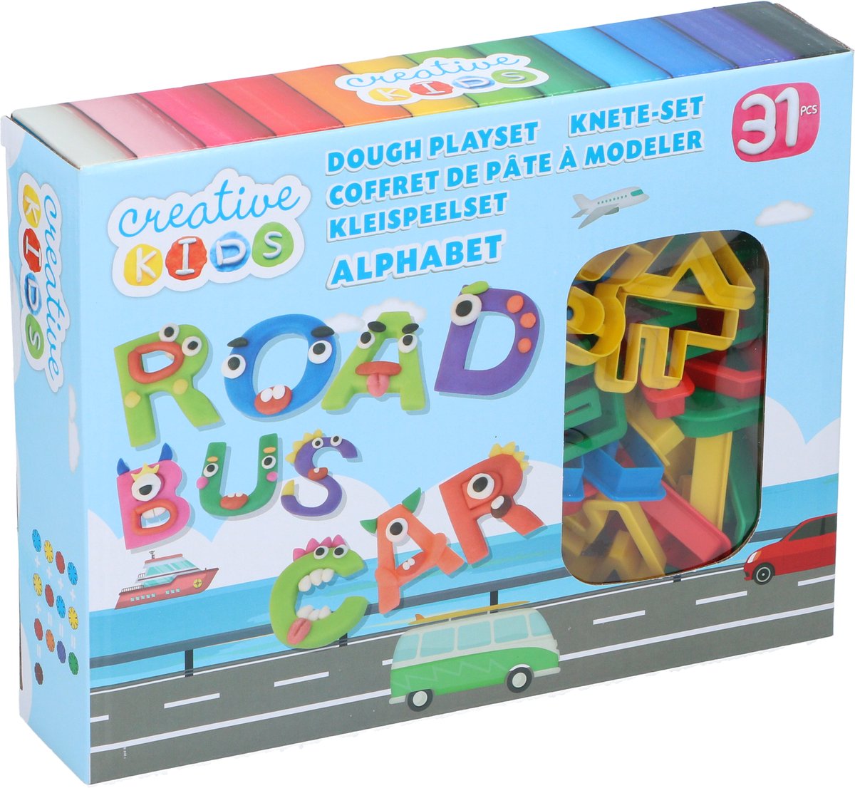 Creative kids alfabet kleiset voor kinderen 31-delig incuslief 26 lettervormpjes voor klei