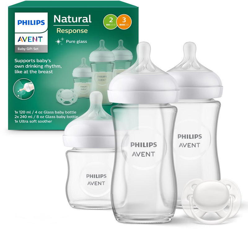 Philips avent natural response glazen fles - startersset voor pasgeboren baby's scd878 11