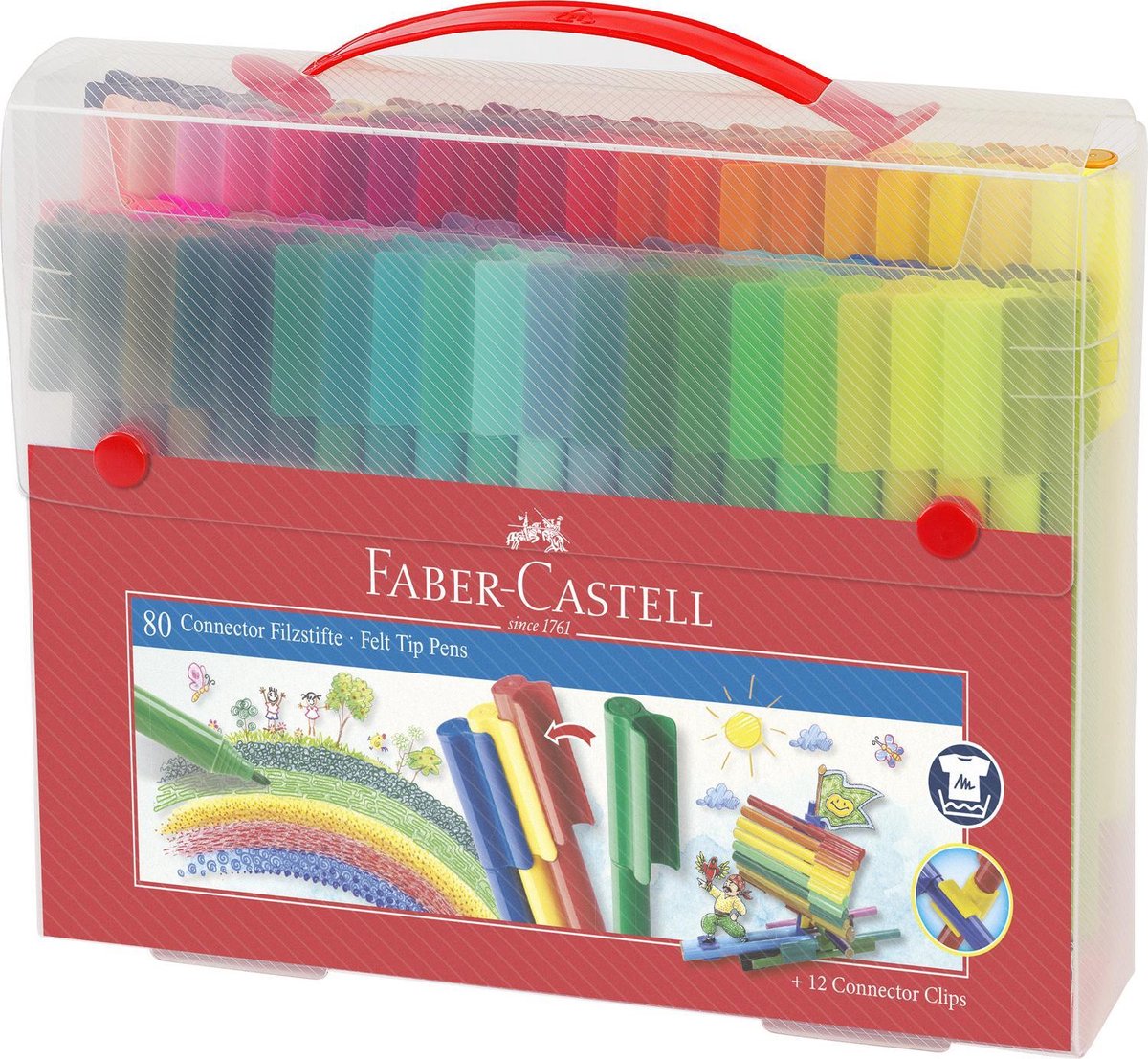 Faber-castell viltstiften connector koffer 80 stuks