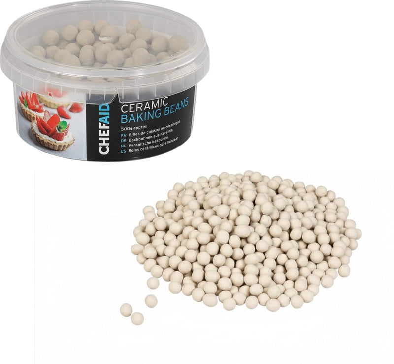 Chef aid keramische bakbonen 500g – herbruikbare bakparels voor blindbakken – taarten en quiches