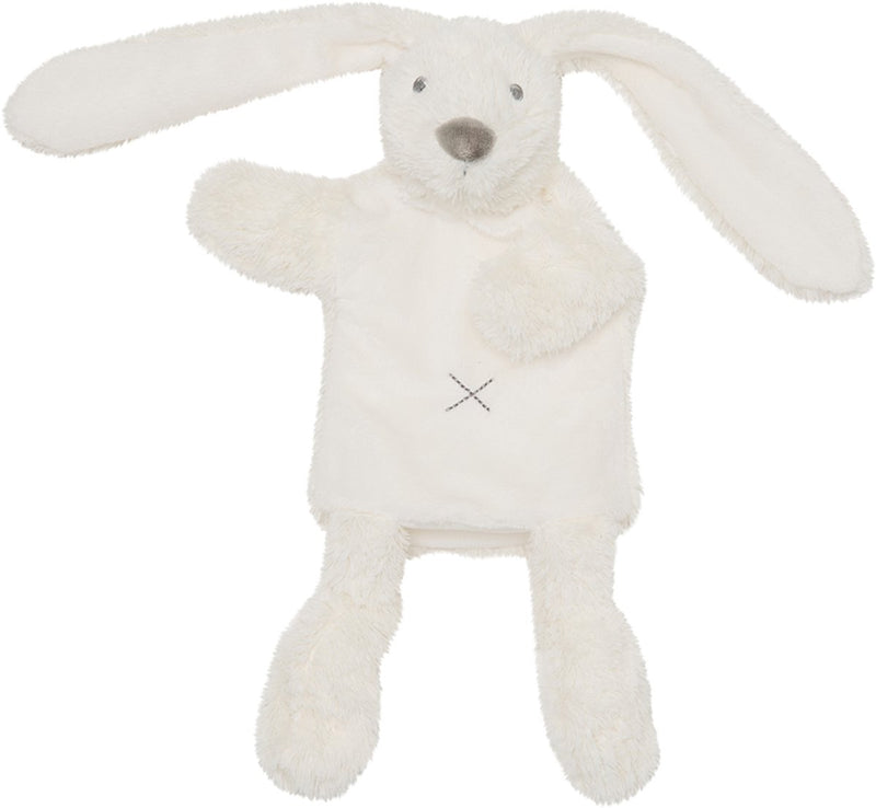 Happy horse konijn richie handpop knuffel - wit - baby cadeau