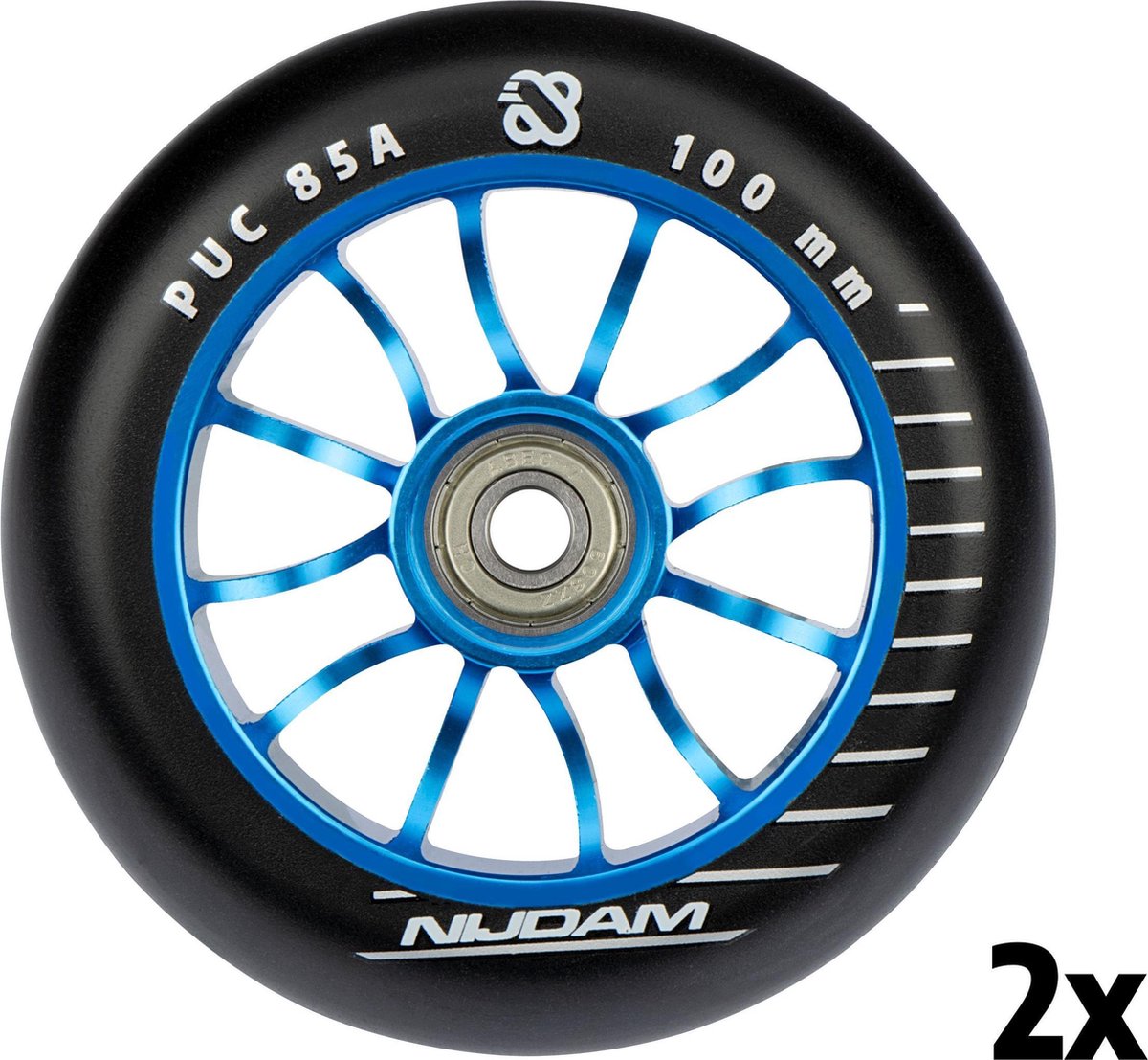 Nijdam stuntstep wielenset - spoked alu - blauw - 2 stuks