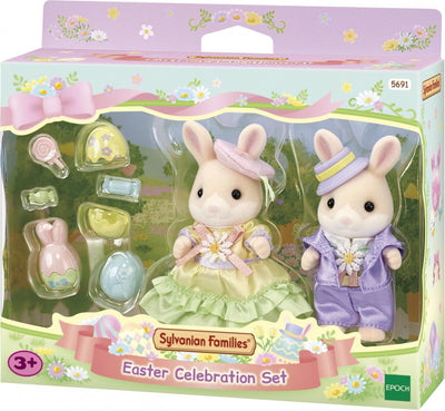 Sylvanian families 5691 vrolijk pasen set- 2 fluweelzachte speelfiguren- konijnen