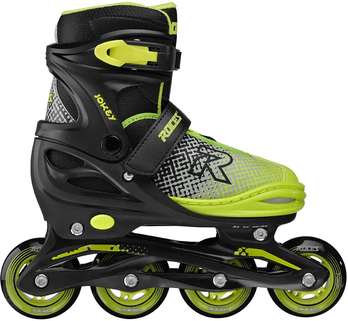 Roces jokey x verstelbare skeelers jongens – inline skates – meegroei skates – zwart groen – maat 26-29