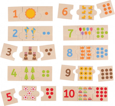 Bigjigs houten legpuzzel cijfer tegels, 30st.
