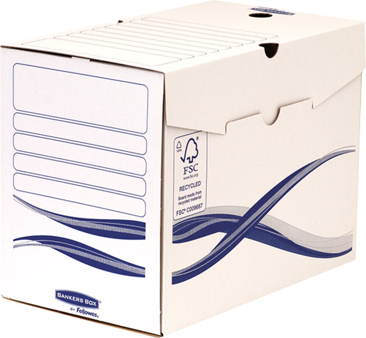 Bankers box archiefdoos a4+ met deksel – documenten opbergen – fsc gerecycled karton – met labelruimte