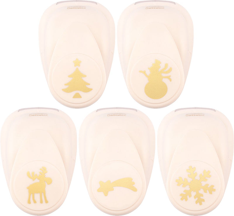 Vaessen creative pons set - figuurpons - kerst - 5 st. - 1 tot 2,5 cm