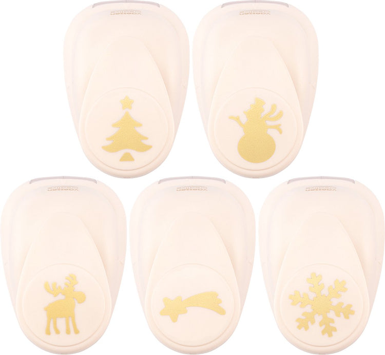 Vaessen creative pons set - figuurpons - kerst - 5 st. - 1 tot 2,5 cm