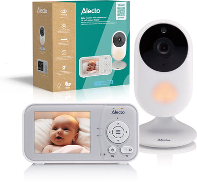 Alecto babyfoon met camera - core collection - 2,8 inch scherm - uitbreidbaar tot 2 camera's - nachtlampje - dvm2028 - wit