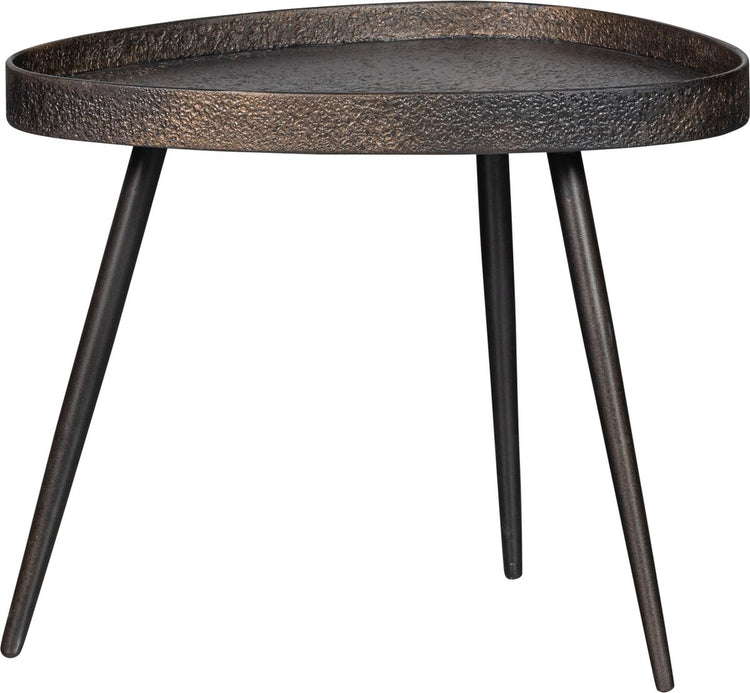 Woood crude bijzettafels - zink - antique bronze - 39x71x52