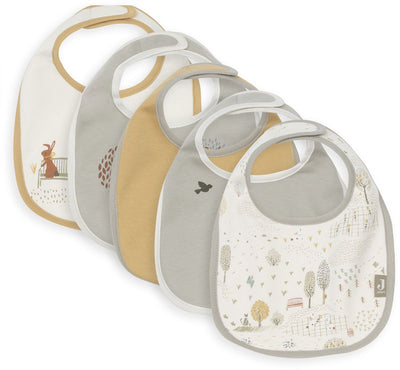 Jollein slabbetjes waterproof - 5 stuks - 30 cm - tiny park
