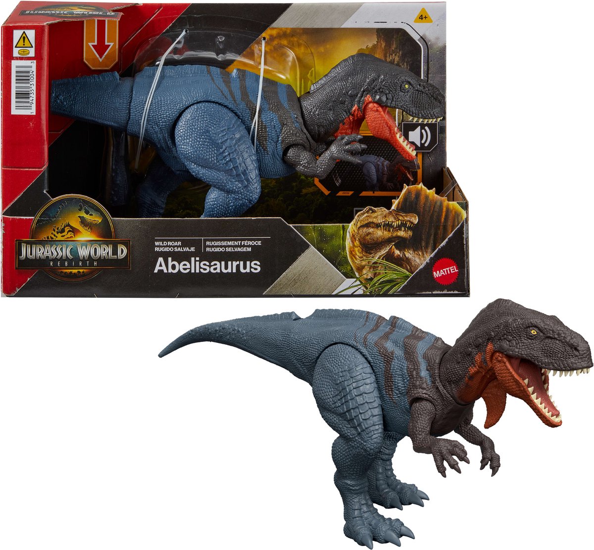 Mattel jurassic world rebirth - wild brullende abelisaurus