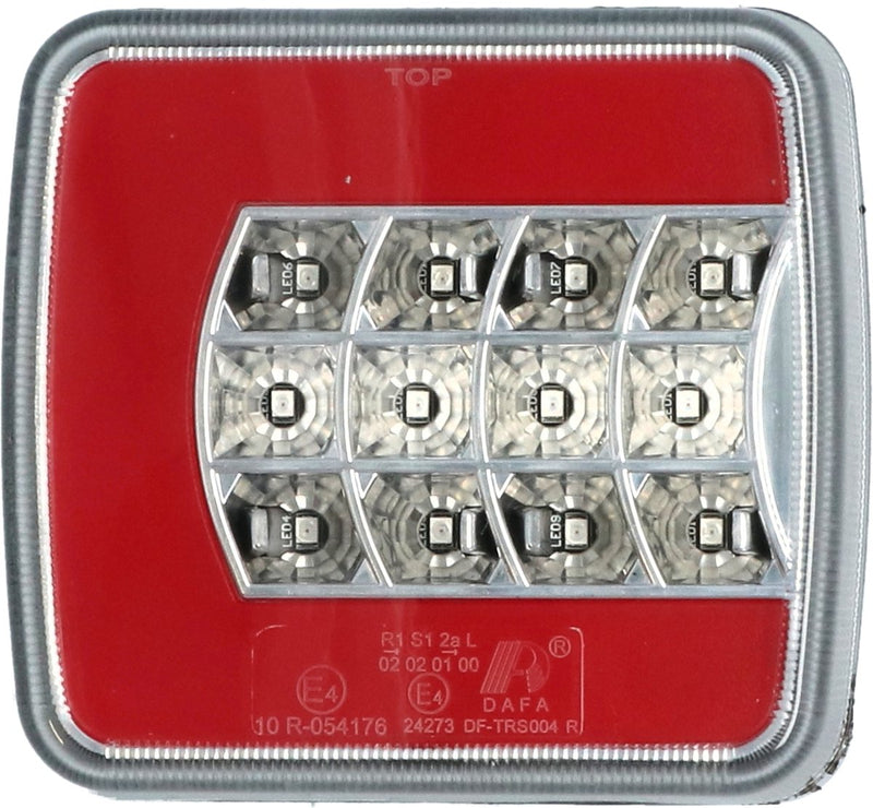 Carpoint led achterlicht – rechts - 12 24 volt - 4 functies – achterlicht remlicht, richtingaanwijzer kentekenplaatverlichting – schroefbevestiging voor gemonteerde aansluitdraden - afmeting 104x97mm