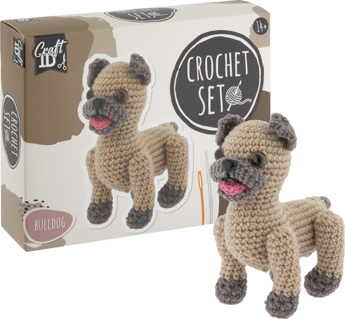 Craft id haakpakket bulldog - incl. naald en draad
