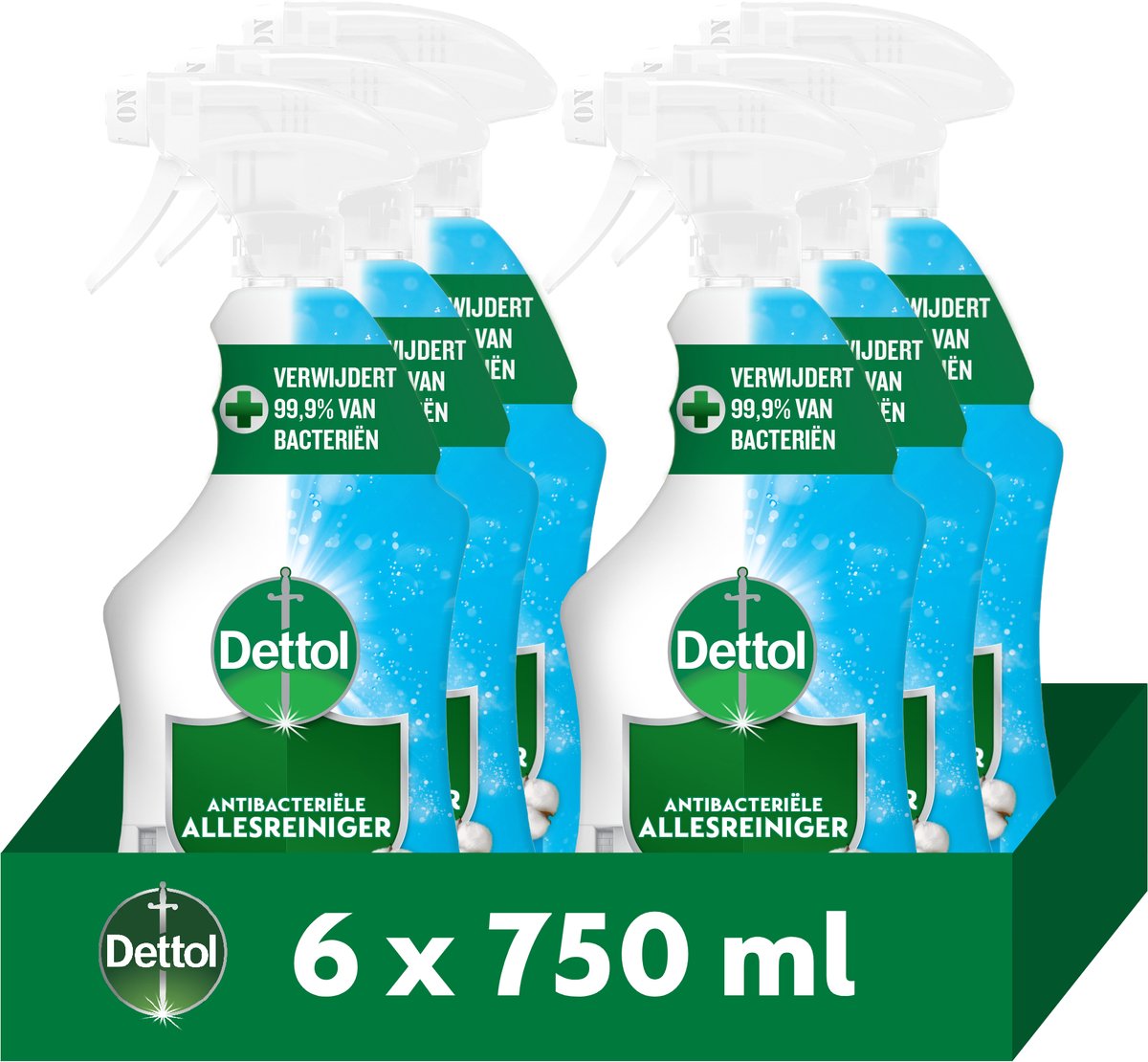Dettol trigger cotton 750ml - 6 stuks - voordeelverpakking