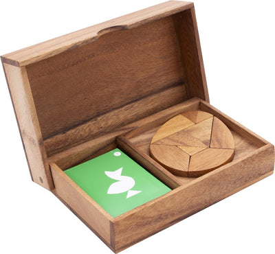 Longfield double tangram egg – houten puzzelspel – educatief denkspel – tangram eivorm – logische hersenkraker – engelhart