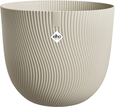 Elho sereh rond 40 - bloempot voor binnen buiten - 100% gerecycled plastic - ø 39.0 x h 33.3 cm - paddenstoel beige