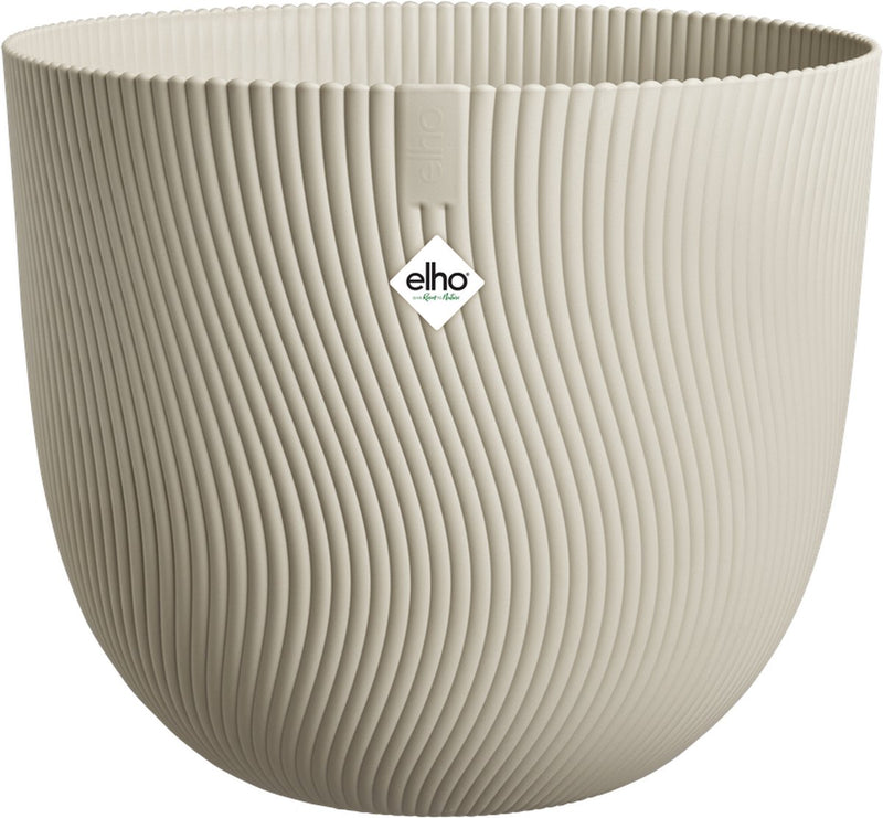 Elho sereh rond 40 - bloempot voor binnen buiten - 100% gerecycled plastic - ø 39.0 x h 33.3 cm - paddenstoel beige