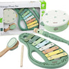 Classic world houten vintage muziekinstrumenten set, 5dlg.