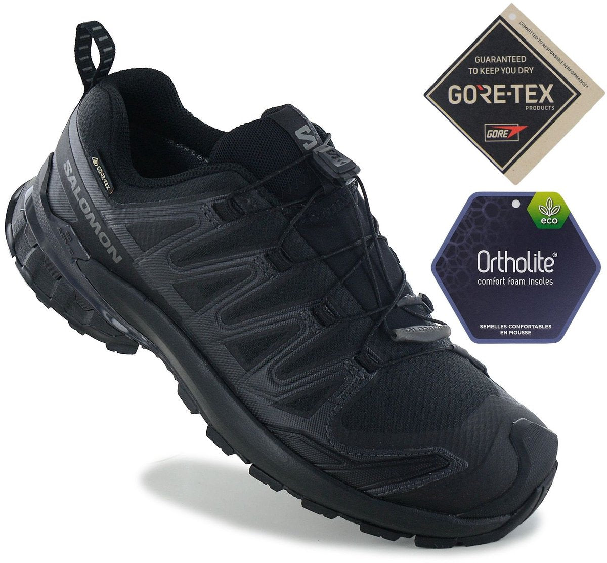 Salomon - xa pro 3d v9 gore-tex w - lage wandelschoenen dames - black black white