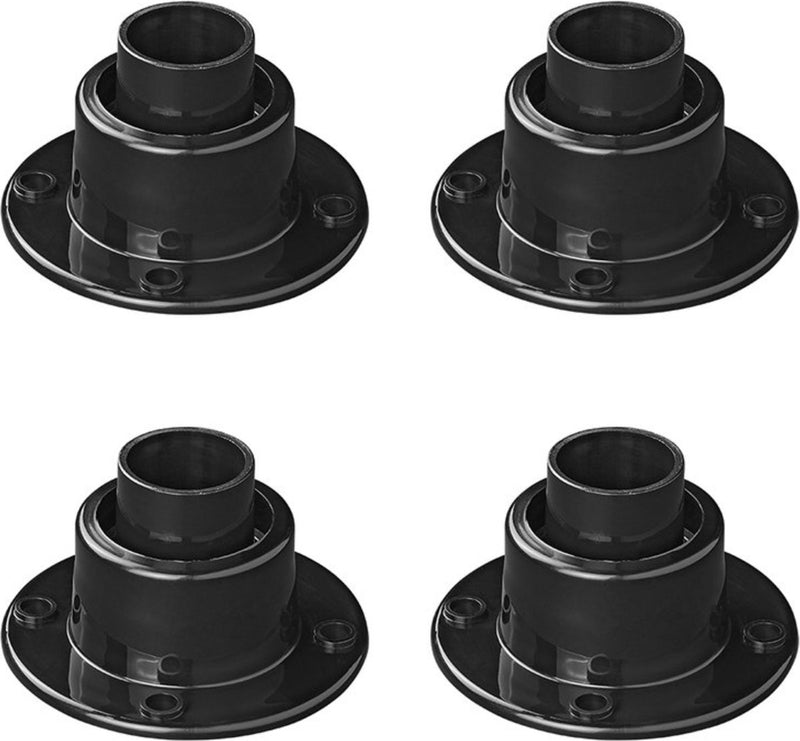 Proplus set van 4 roteerbare voeten ø25 mm – voor tafelpoten en opstapjes – voor zachte en oneffen ondergrond – zwart