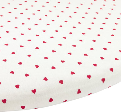 Meyco baby sweet heart hoeslaken boxmatras rond - white red - 90 95cm