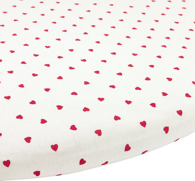 Meyco baby sweet heart hoeslaken boxmatras rond - white red - 90 95cm