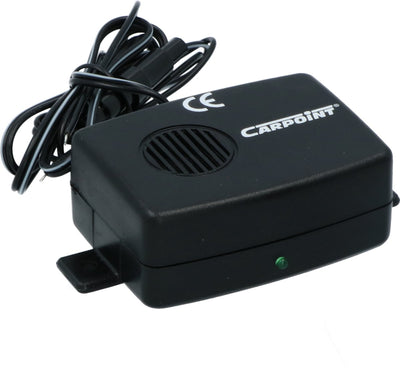 Carpoint marterverjager - voorkomt doorgebeten kabels en slangen - luide en pulserende ultrasone geluid - 12volt - stroomverbruik 60ma - frequentie 22,5khz >70db – aan te sluiten op accu van auto - niet hoorbaar voor mensen
