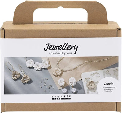 Creativ company https: www.cchobby.nl mini-hobbyset-sieraden-oorbellen-armband-en-halsketting-met-bloemontwerp-beige-licht-beige-beige-1-doos