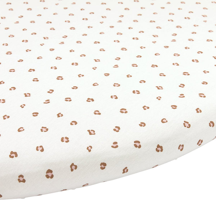 Meyco baby mini panther hoeslaken boxmatras rond - soft pink - 90 95cm