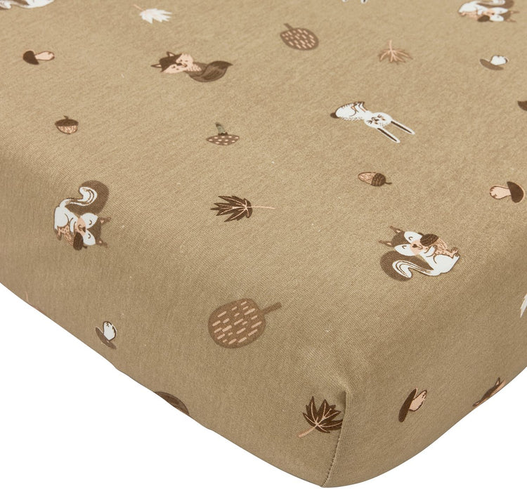 Meyco baby forest animals hoeslaken junior bed - sand - 70x140 150cm
