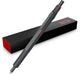 Rotring 600 balpen | medium punt | zwarte inkt | pen met volledig metalen omhulsel | dark stone | antislip gekartelde grip en zeshoekige huls | navulbaar