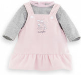 Corolle poppenjurk met shirt - babypop kleding 36cm roze grijs. - afbeelding 1