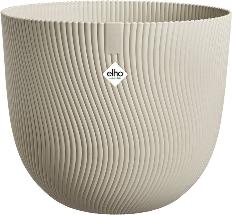Elho sereh rond 30 - bloempot voor binnen buiten - 100% gerecycled plastic - ø 29.5 x h 25.3 cm - paddenstoel beige