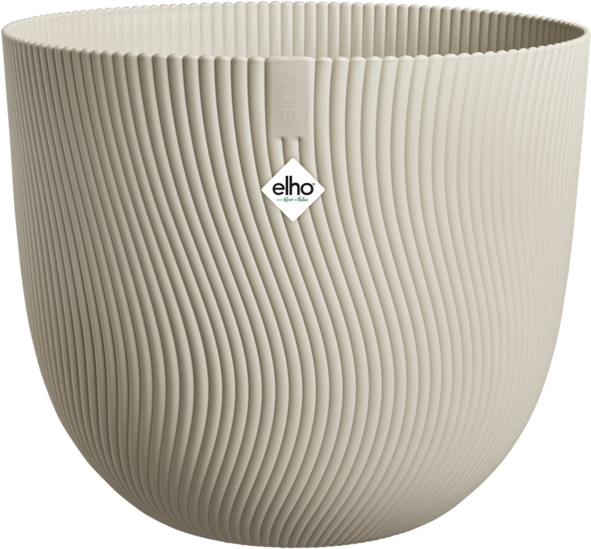 Elho sereh rond 60 - grote bloempot voor binnen buiten - 100% gerecycled plastic - ø 59 x h 50.6 cm - paddenstoel beige