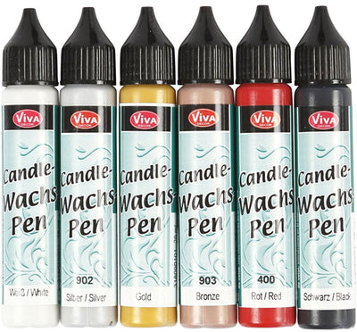 Creativ company viva decor kaarsversierpen set 6x25 ml