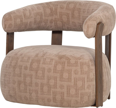 Woood foon fauteuil - structuurstof - zand - 78x82x73