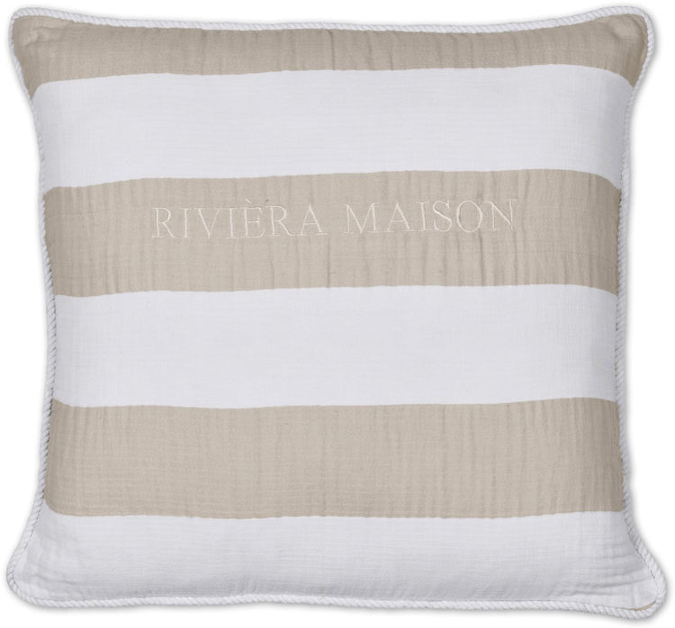 Riviera maison striped sierkussen - 45x45 cm - zand