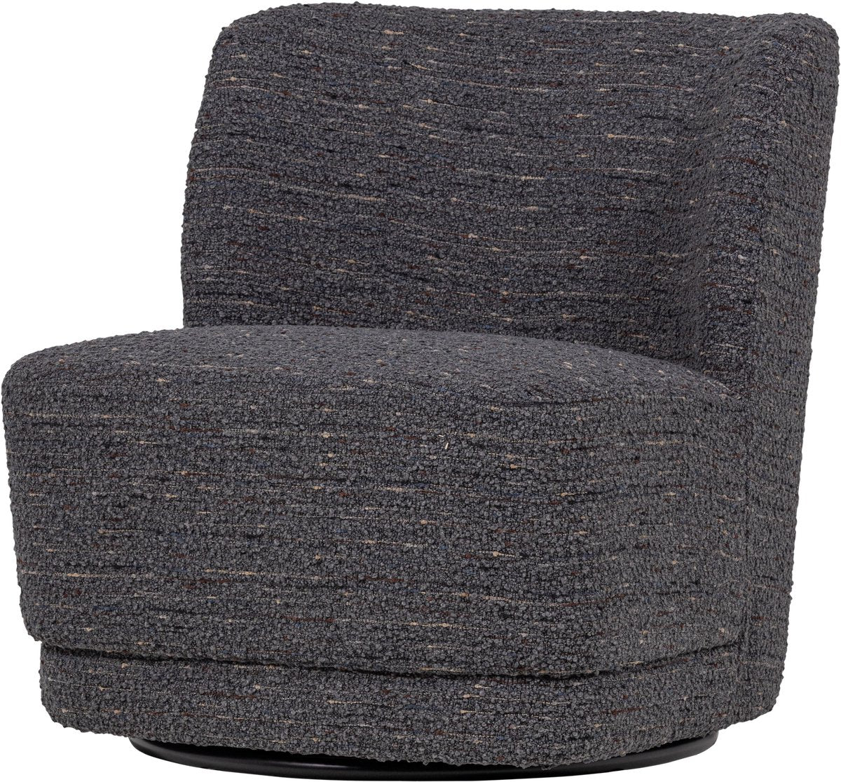 Woood atty draaifauteuil - grove melange - grijs - 75x74x65