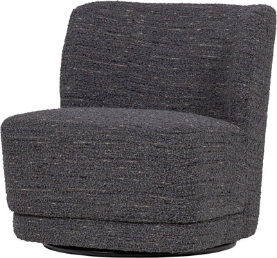 Woood atty draaifauteuil - grove melange - grijs - 75x74x65
