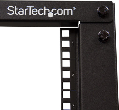 Startech .com 12u open-frame serverrack met 4 stijlen met verstelbare diepte incl. zwenkwielen stelpoten en kabelhaken