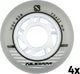 Nijdam inline skate wielen - 72x24 mm - 4st - zilver wit