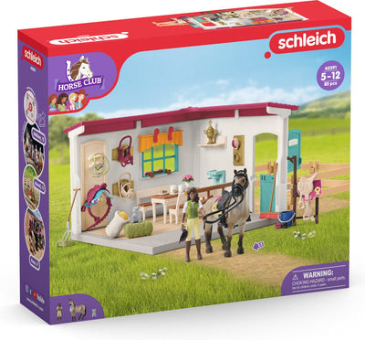 Schleich horse club zadelkamer- beweegbaar figuurtje - afneembaar zadel hoofdstel - paarden speelgoed - kinderspeelgoed - 42591